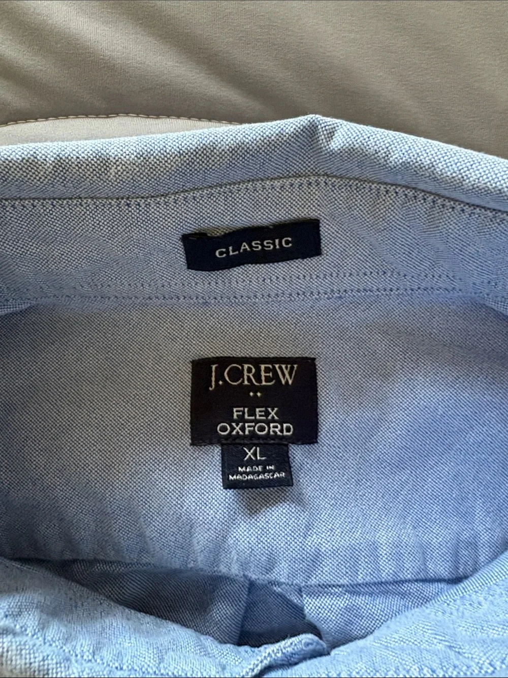 J. Crew Classic Men's Light Blue Flex Oxford Button-Down Shirt EUC XL